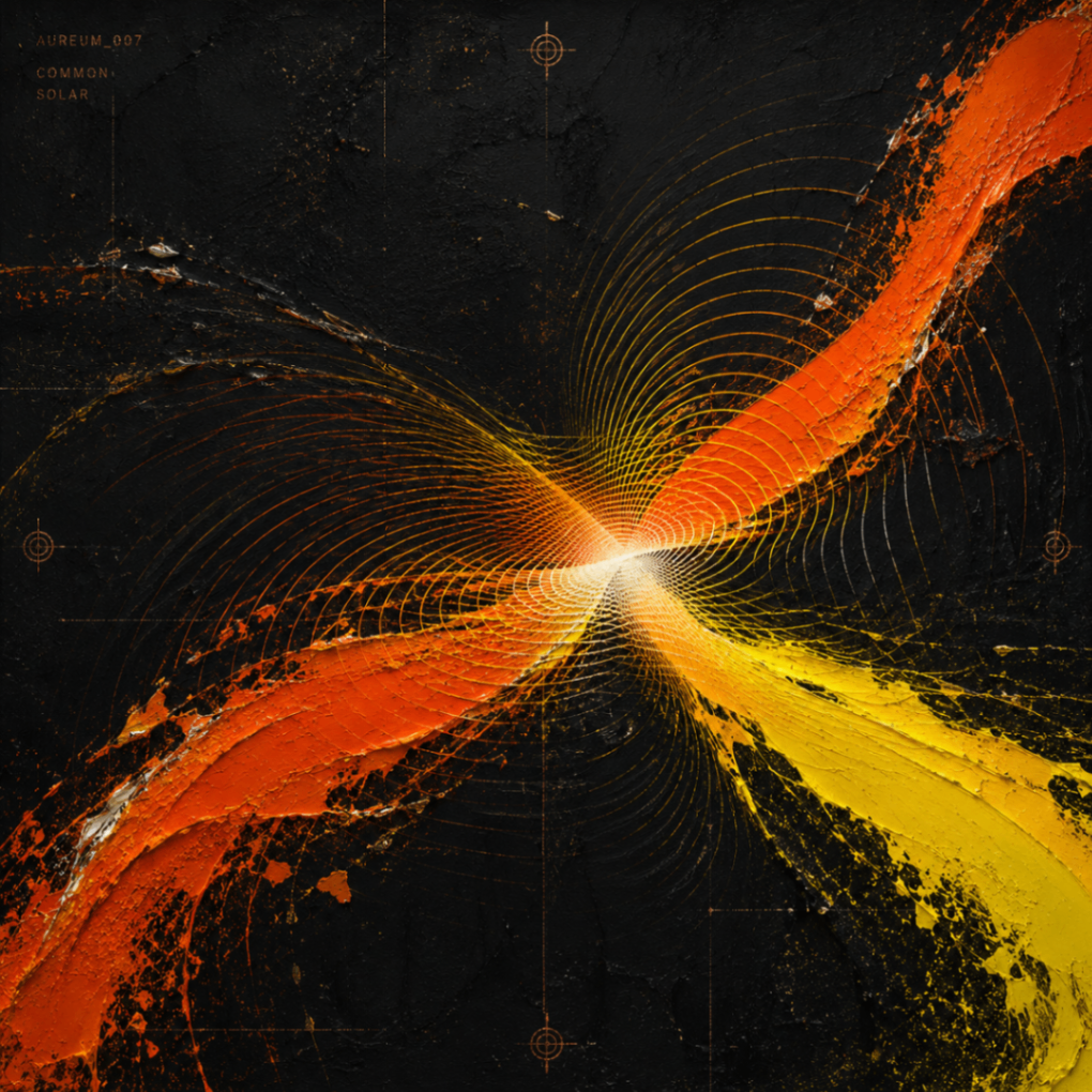 AUREUM artwork 007 in solar orange and gold tones