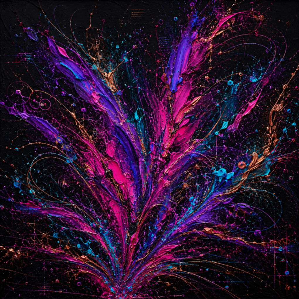 AUREUM artwork 005 in magenta, violet, and cyan tones