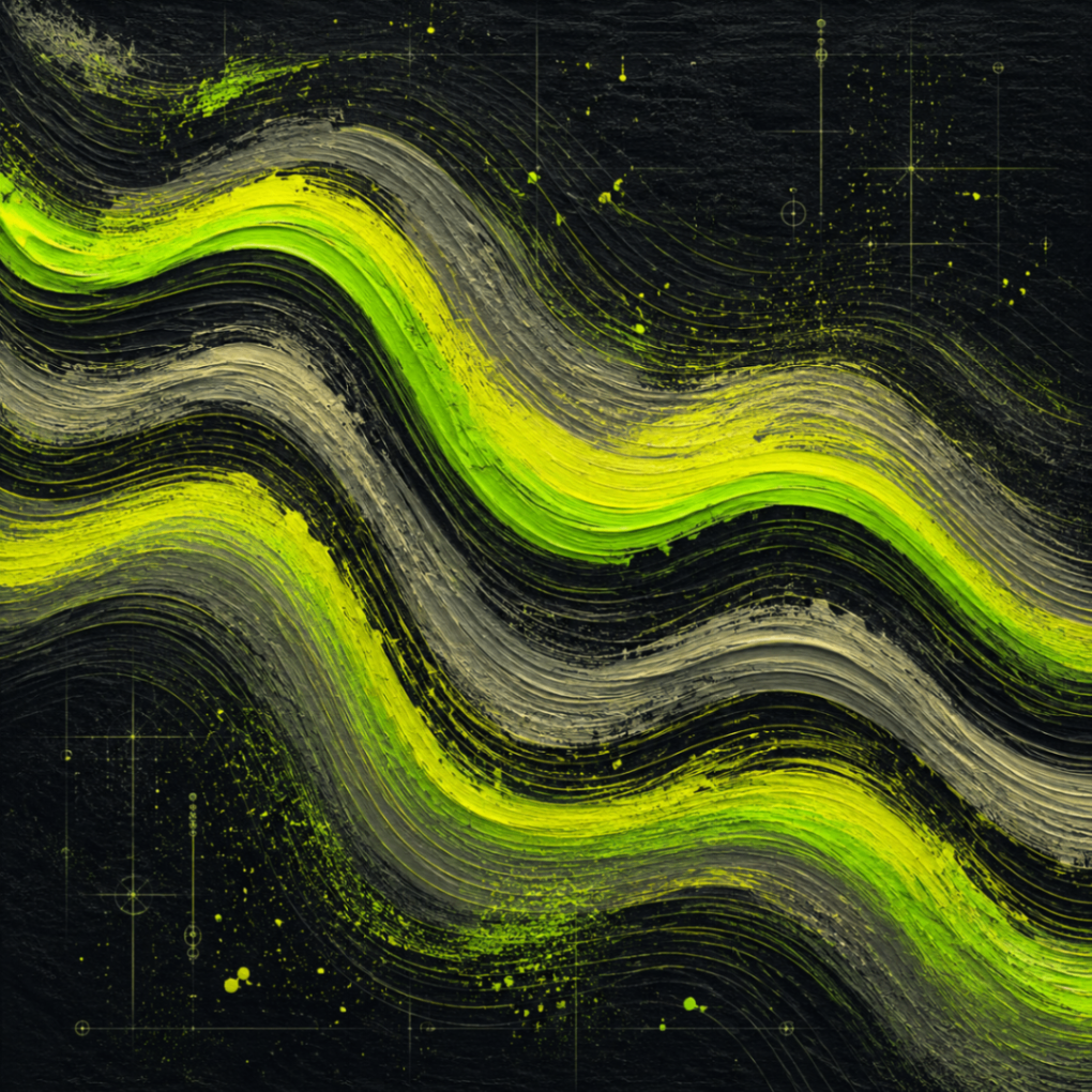 AUREUM artwork 004 in acid lime wave composition